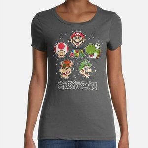 Licensed Super Mario juniors tee girls size XS 1 Nintendo Yoshi, Mario Peach